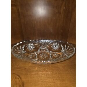 VTG Anchor Hocking Oval Bowl – Star of David EAPC Pressed Glass USA 1960s